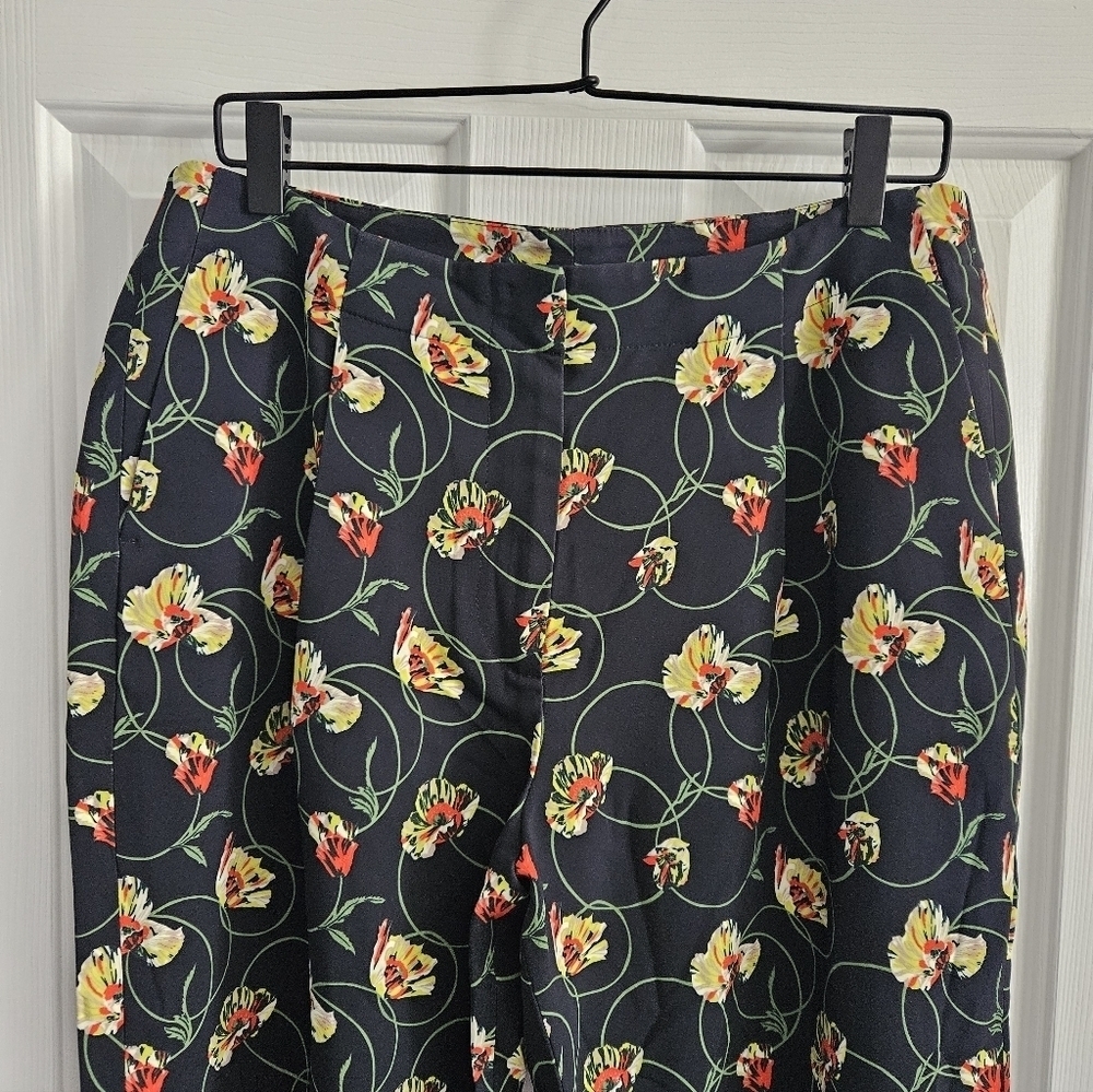 NWOT Akris Punto X Saks Fifth Avenue Mimi Poppy Dot Floral Trousers - Picture 3 of 10